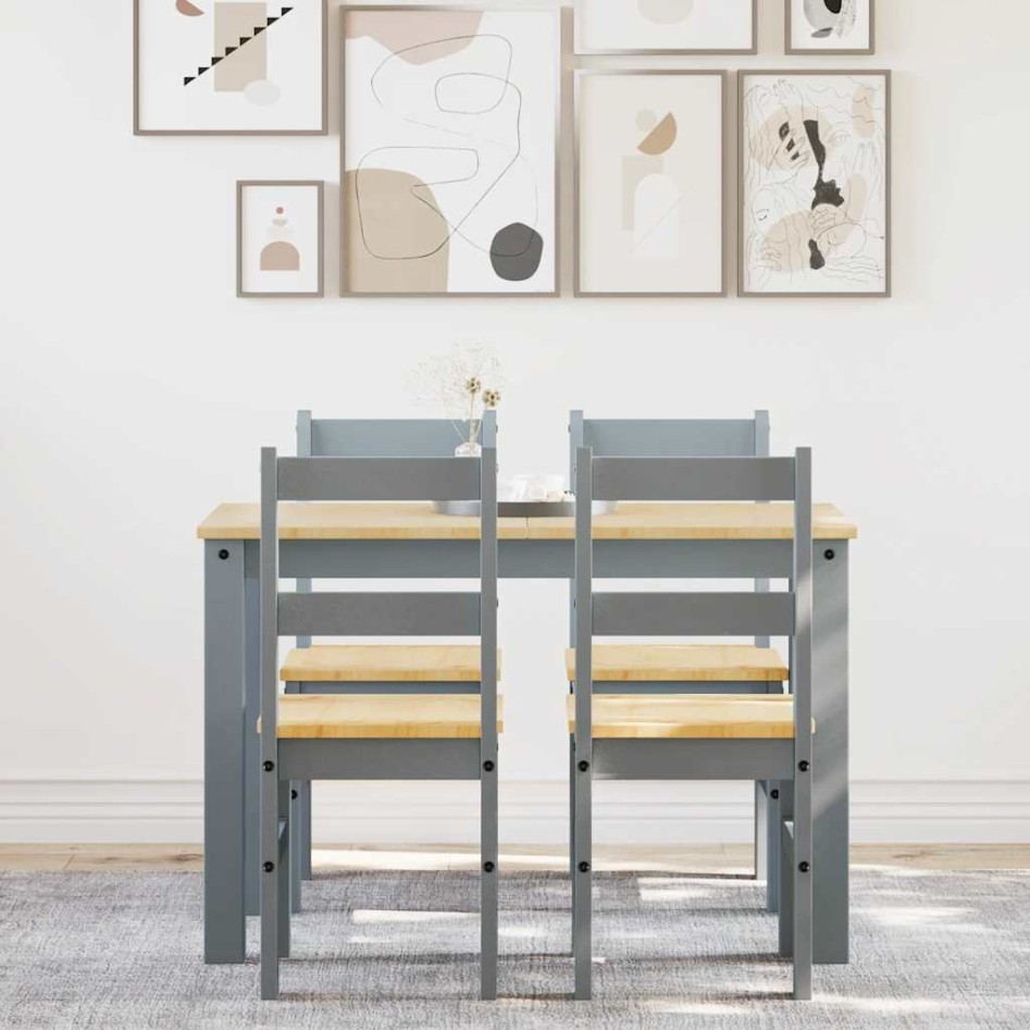 Juego de comedor Panama 5 pzas madera maciza de pino