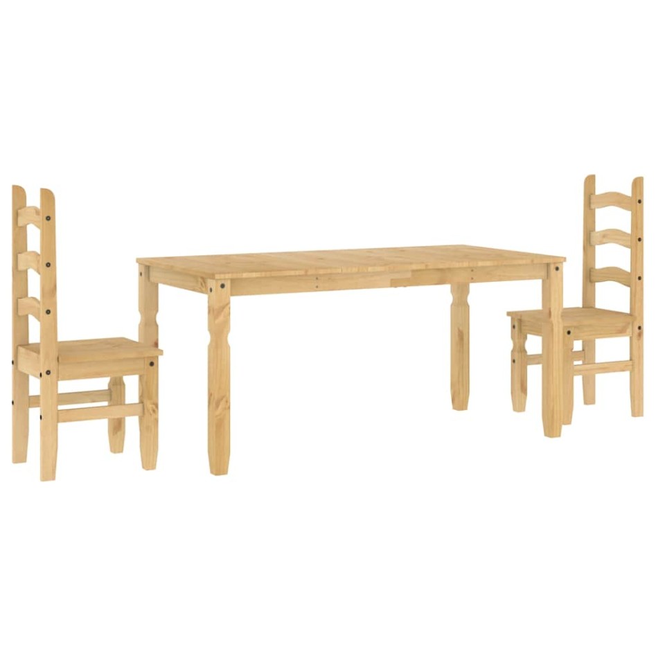 Juego de comedor Panama 3 pzas madera maciza de