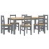 Juego de comedor Panama 7 pzas madera maciza de pino