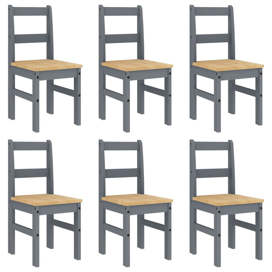 Juego de comedor Panama 7 pzas madera maciza de pino