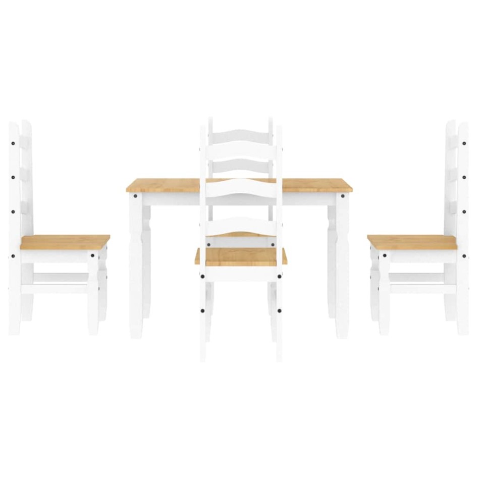 Juego de comedor Panama 5 pzas madera maciza de pino