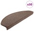 Alfombrilla escalera 30 uds marrón café 65x24x4