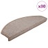Alfombrilla escalera 30 uds marrón claro 65x24x4