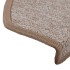 Alfombrilla escalera 30 uds marrón claro 65x24x4