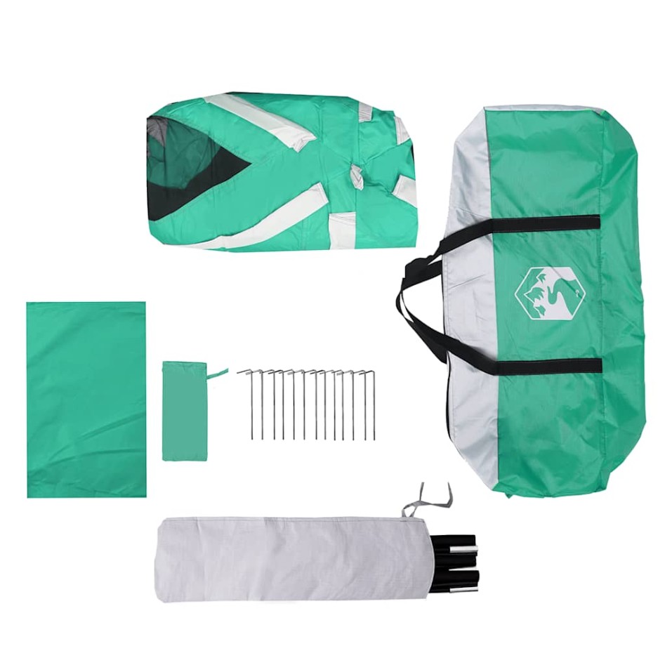 Carpa para piscina con desmontables y paredes verde 512x458