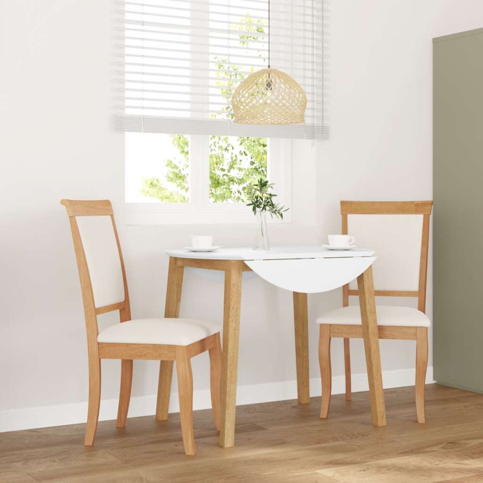 Sillas de comedor con cojines 2uds madera maciza natural