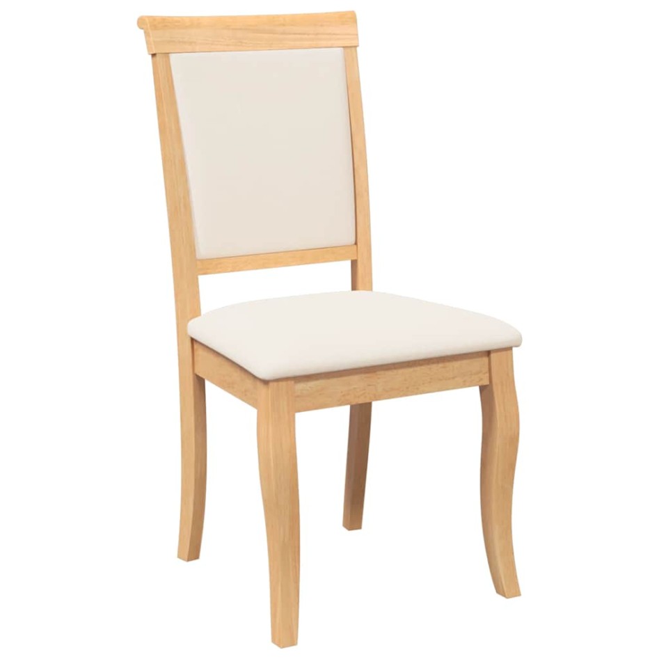 Sillas de comedor con cojines 2uds madera maciza natural