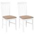 Sillas de comedor con cojines 2uds madera maciza blanco