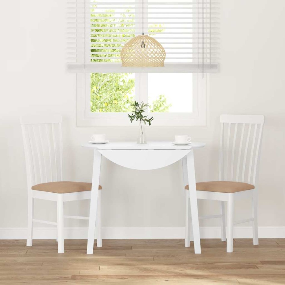 Sillas de comedor con cojines 2uds madera maciza blanco