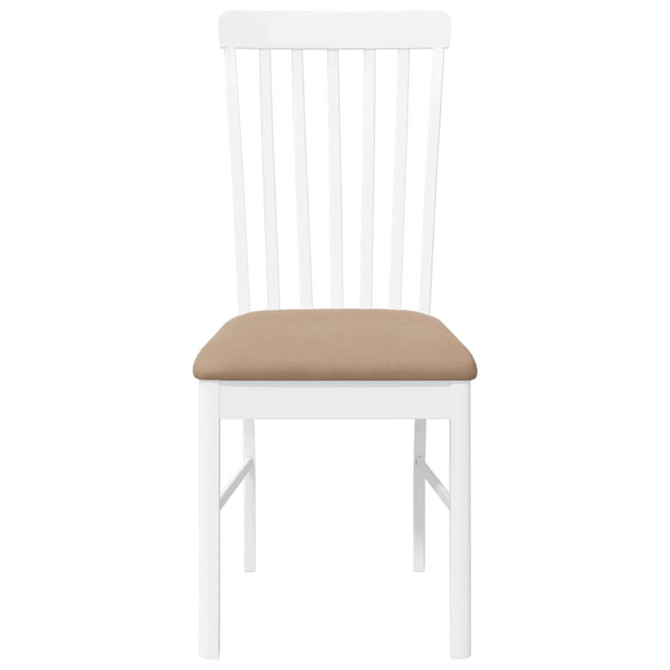 Sillas de comedor con cojines 2uds madera maciza blanco