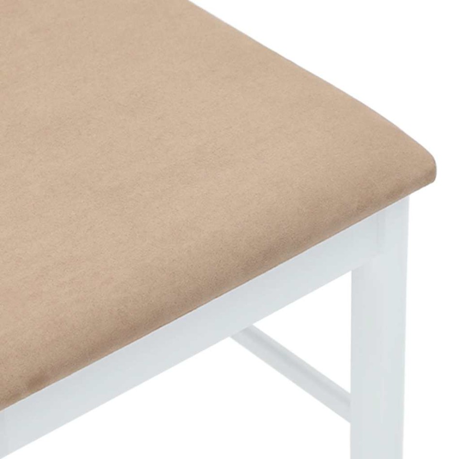 Sillas de comedor con cojines 2uds madera maciza blanco