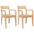 Sillas de comedor  2 uds madera maciza natural