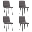 Sillas de comedor 4 unidades cuero sintético gris