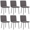 Sillas de comedor 6 unidades cuero sintético gris