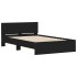 Estructura de cama con cabecero y luces LED negro 120x200