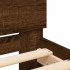 Estructura de cama cabecero y luces LED marrón roble 120x200