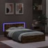 Estructura de cama cabecero y luces LED roble ahumado