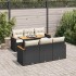 Set sofás jardín y cojines 7 pzas ratán sintético acacia