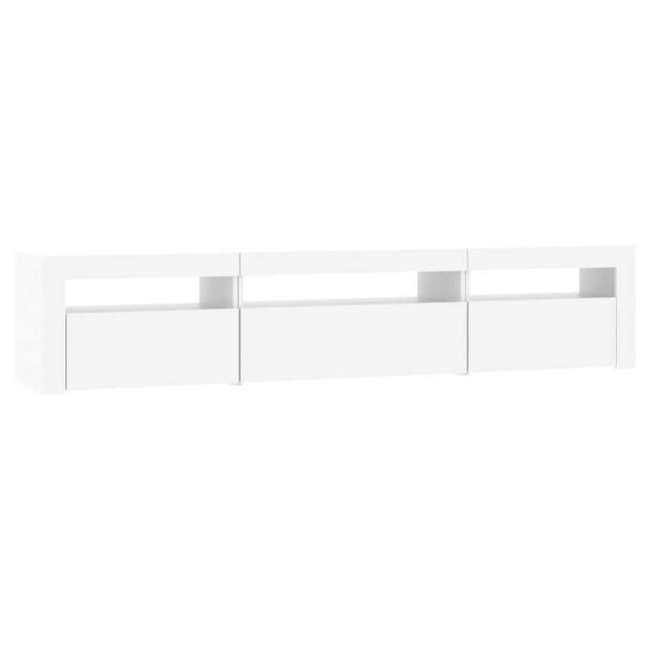 Mueble de TV con luces LED blanco 195x35x40
