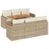 Set sofás jardín y cojines 7 pzas ratán sintético acacia