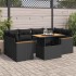 Set sofás jardín y cojines 6 pzas ratán sintético acacia