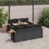 Set sofás jardín y cojines 7 pzas ratán sintético acacia