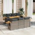 Set sofás jardín y cojines 7 pzas ratán sintético acacia