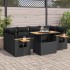 Set sofás jardín y cojines 7 pzas ratán sintético acacia