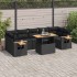 Set sofás jardín y cojines 8 pzas ratán sintético acacia