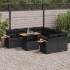 Set sofás jardín y cojines 9 pzas ratán sintético acacia