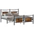 Estructura de cama sin colchón madera roble ahumado 140x190