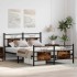 Estructura de cama sin colchón madera roble ahumado 140x190