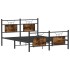 Estructura de cama sin colchón madera roble ahumado 140x190