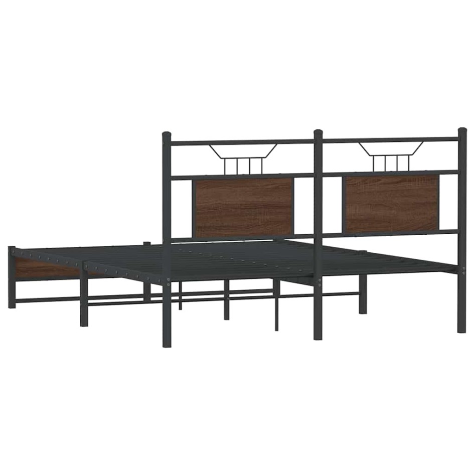 Estructura de cama sin colchón madera marrón roble 140x190