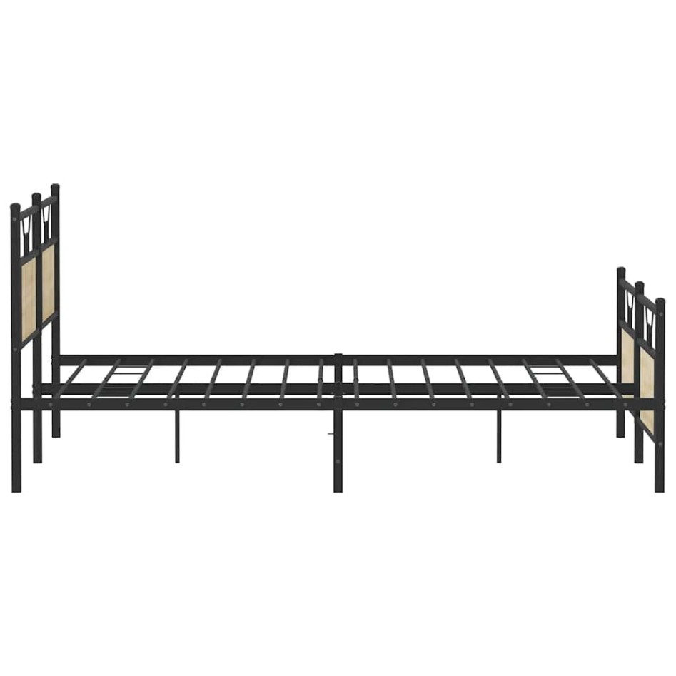 Estructura de cama sin colchón metal roble Sonoma 160x200