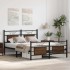 Estructura de cama sin colchón madera marrón roble 140x190