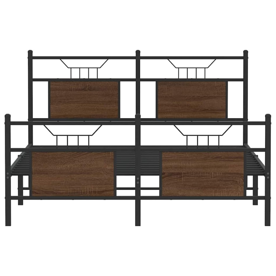 Estructura de cama sin colchón madera marrón roble 140x190