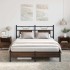 Estructura de cama sin colchón madera marrón roble 137x190
