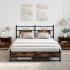 Estructura de cama sin colchón madera roble ahumado 140x190