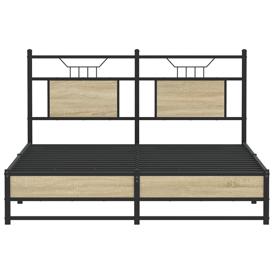 Estructura de cama sin colchón madera roble Sonoma 140x190