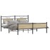 Estructura de cama sin colchón metal roble Sonoma 180x200