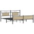 Estructura de cama sin colchón metal roble Sonoma 180x200
