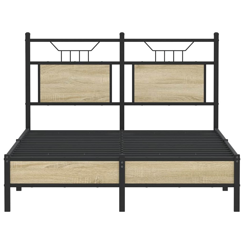 Estructura de cama sin colchón madera roble Sonoma 120x190