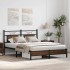 Estructura de cama sin colchón madera marrón roble 150x200