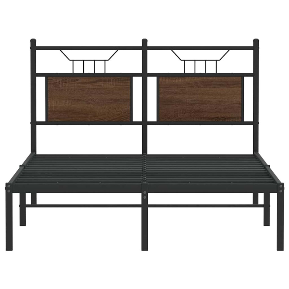 Estructura de cama sin colchón madera marrón roble 120x190