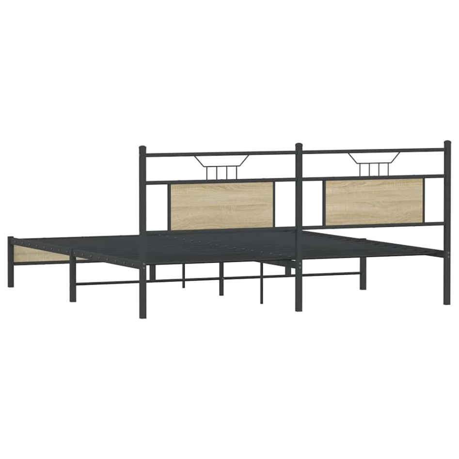 Estructura de cama sin colchón 183x203 cm madera roble