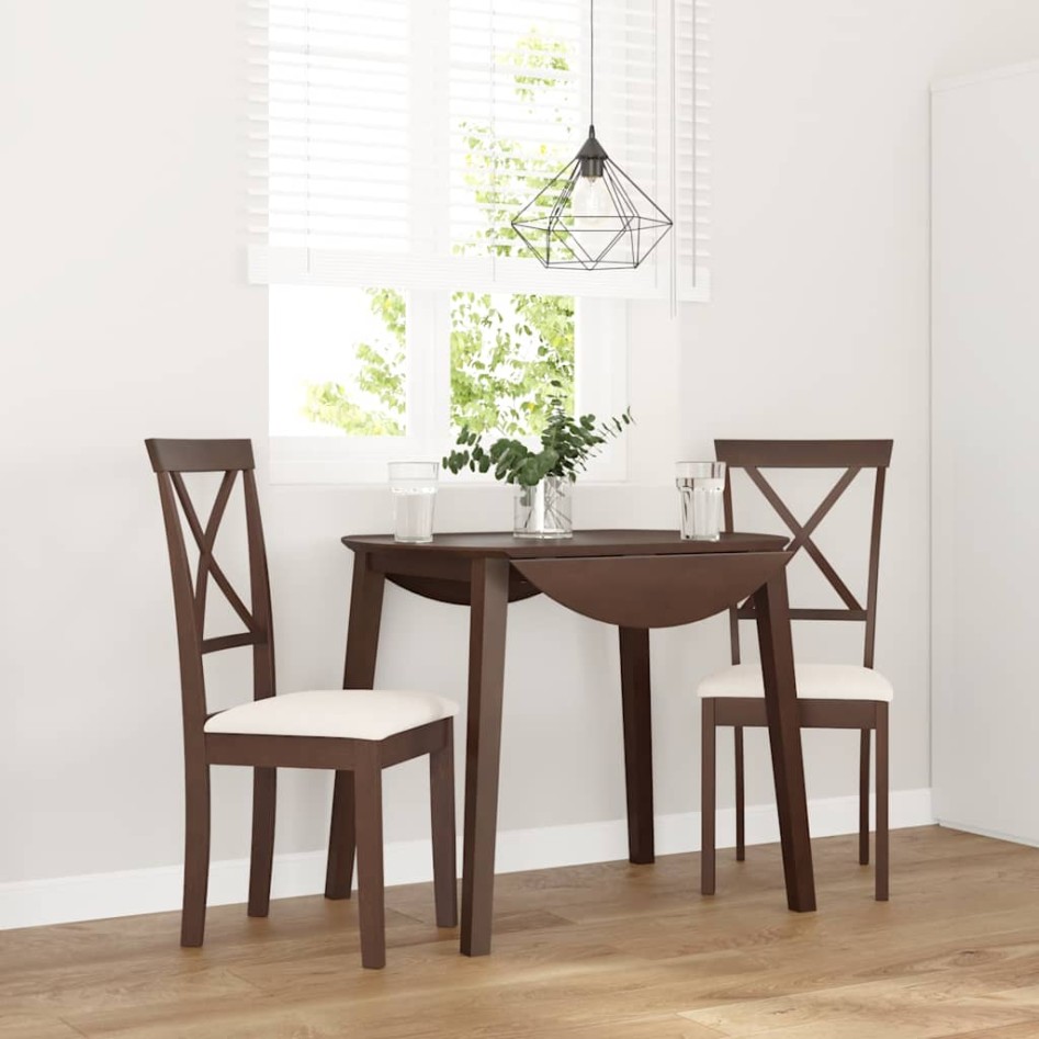Sillas de comedor con cojines 2 uds madera maciza marrón