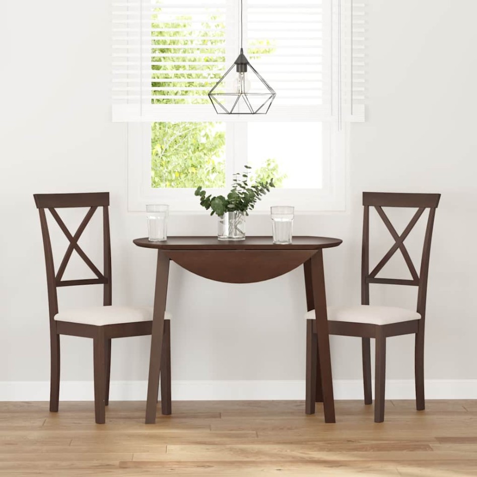 Sillas de comedor con cojines 2 uds madera maciza marrón