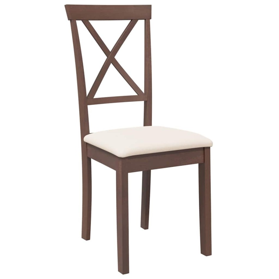 Sillas de comedor con cojines 2 uds madera maciza marrón
