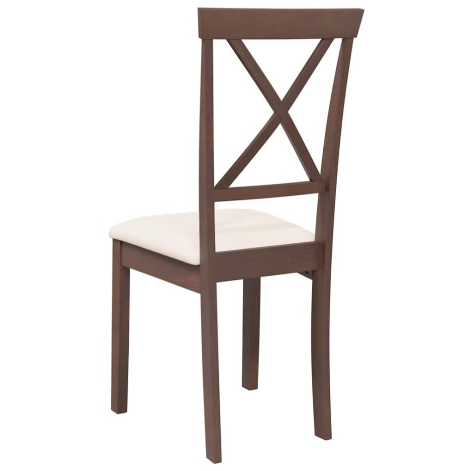 Sillas de comedor con cojines 2 uds madera maciza marrón